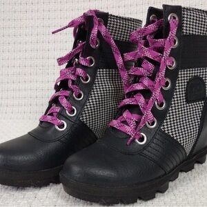 SOREL Joan Of Arctic YOUTH Lexie™ Wedge  Girls Youth Black Bright Lavender Sz 5